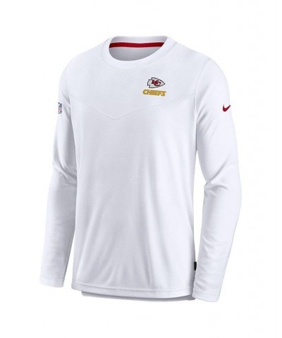 Men's White Kansas City Chiefs Sideline Lockup Performance Long Sleeve T-shirt $46.74 T-Shirts