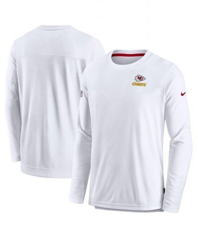 Men's White Kansas City Chiefs Sideline Lockup Performance Long Sleeve T-shirt $46.74 T-Shirts