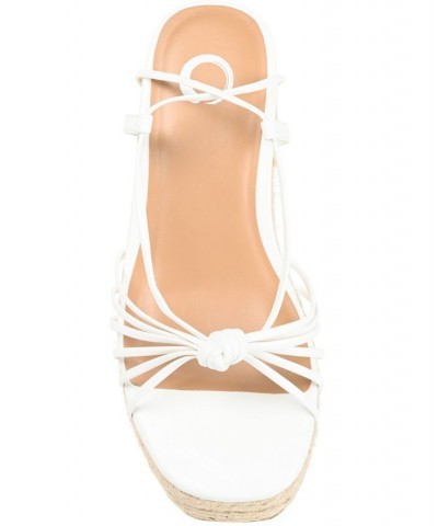 Women's Catalinn Tie-Up Espadrille Wedge Sandals White $48.00 Shoes