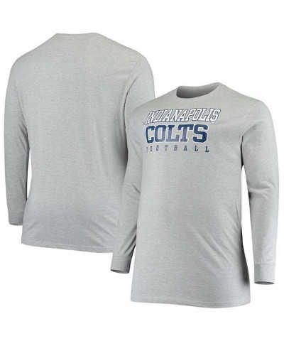 Men's Big and Tall Heathered Gray Indianapolis Colts Practice Long Sleeve T-shirt $19.60 T-Shirts