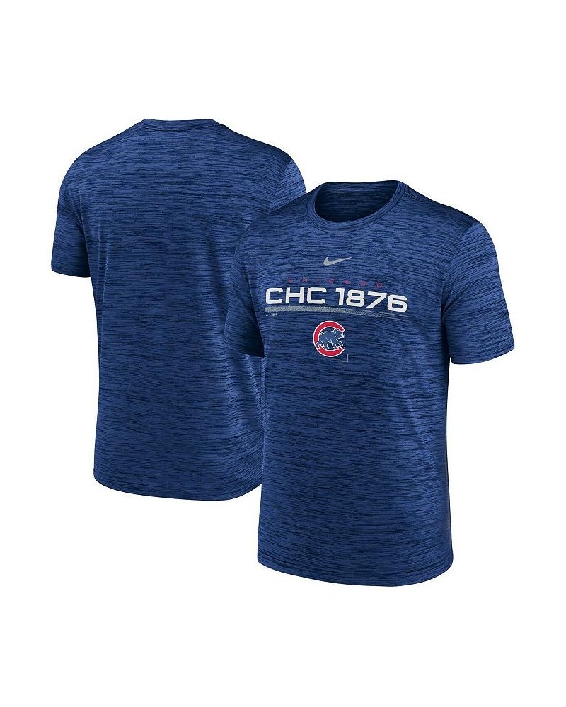 Men's Royal Chicago Cubs Wordmark Velocity Performance T-shirt $28.49 T-Shirts