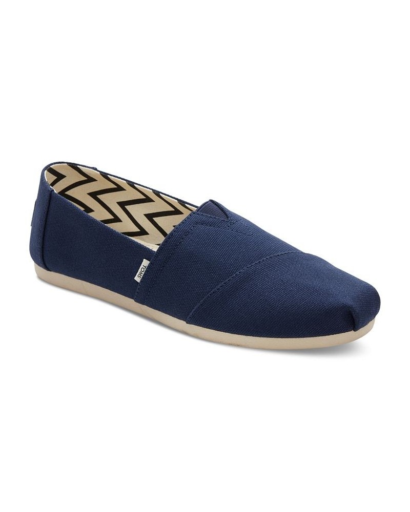 Women's Alpargata Recycled Slip-On Flats Navy Recycled Canvas $26.55 Shoes