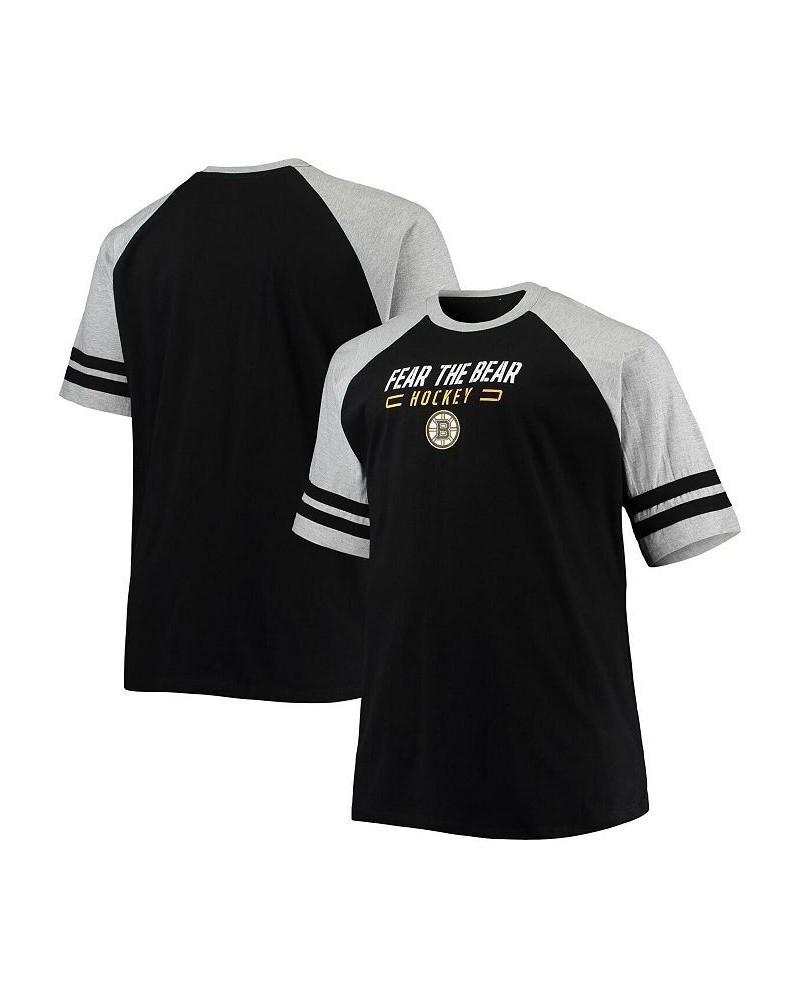 Men's Black Boston Bruins Big and Tall Raglan T-shirt $26.49 T-Shirts