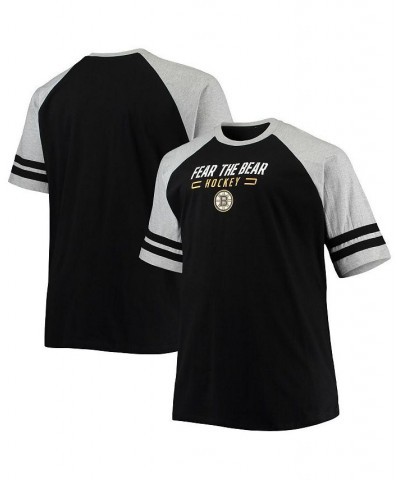 Men's Black Boston Bruins Big and Tall Raglan T-shirt $26.49 T-Shirts