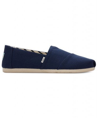 Women's Alpargata Recycled Slip-On Flats Navy Recycled Canvas $26.55 Shoes