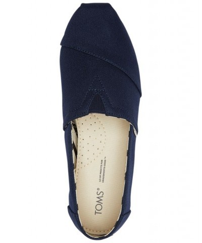 Women's Alpargata Recycled Slip-On Flats Navy Recycled Canvas $26.55 Shoes