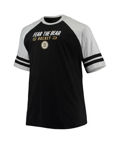 Men's Black Boston Bruins Big and Tall Raglan T-shirt $26.49 T-Shirts