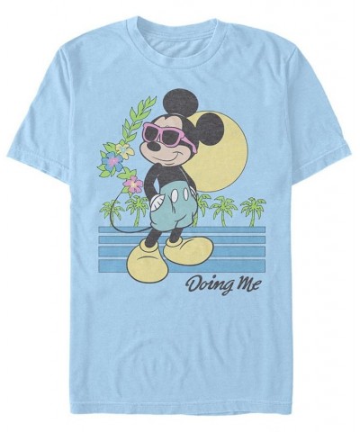 Men's Mickey Doing Me Short Sleeve Crew T-shirt Blue $17.15 T-Shirts