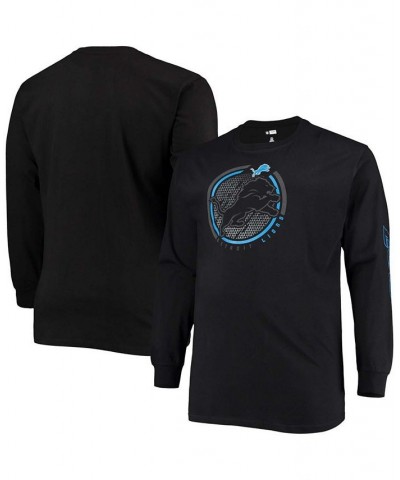 Men's Big and Tall Black Detroit Lions Color Pop Long Sleeve T-shirt $23.99 T-Shirts