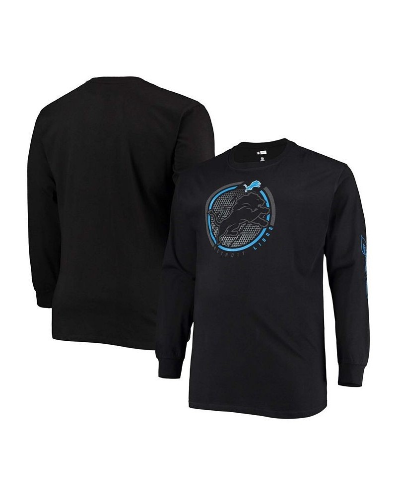 Men's Big and Tall Black Detroit Lions Color Pop Long Sleeve T-shirt $23.99 T-Shirts