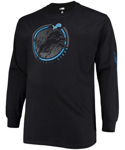 Men's Big and Tall Black Detroit Lions Color Pop Long Sleeve T-shirt $23.99 T-Shirts