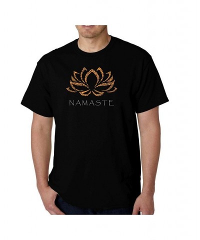 Men's Namaste Word Art T-Shirt Black $16.10 T-Shirts