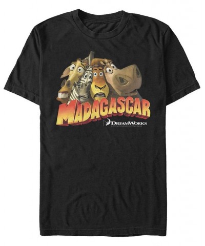 Madagascar Men's Animal Group Logo Short Sleeve T-Shirt Black $17.50 T-Shirts