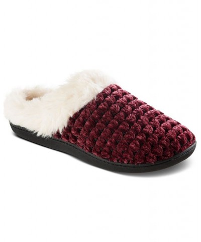 Women's Popcorn Chenille Hoodback Slippers Red $11.44 Shoes