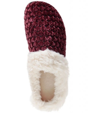 Women's Popcorn Chenille Hoodback Slippers Red $11.44 Shoes