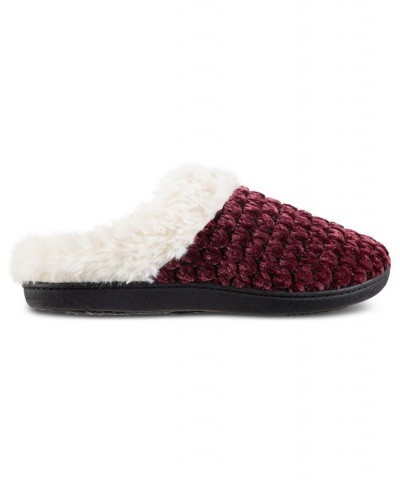 Women's Popcorn Chenille Hoodback Slippers Red $11.44 Shoes