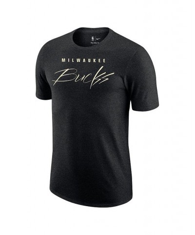 Men's Heather Black Milwaukee Bucks Courtside Versus Flight Max90 T-shirt $31.34 T-Shirts