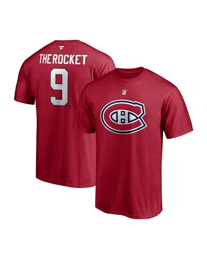 Men's Maurice Richard Red Montreal Canadiens Authentic Stack Retired Player Nickname Number T-shirt $19.07 T-Shirts