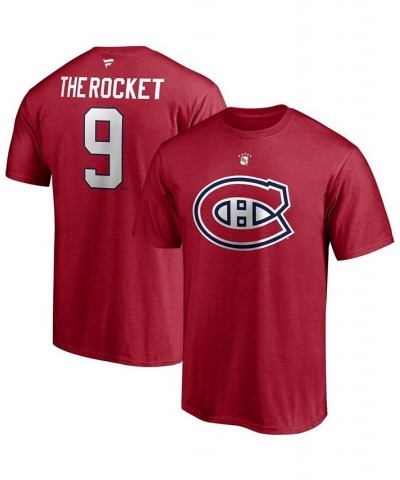 Men's Maurice Richard Red Montreal Canadiens Authentic Stack Retired Player Nickname Number T-shirt $19.07 T-Shirts