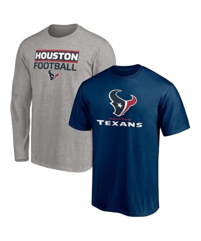 Men's Navy, Heather Gray Houston Texans T-shirt Combo Set $25.84 T-Shirts