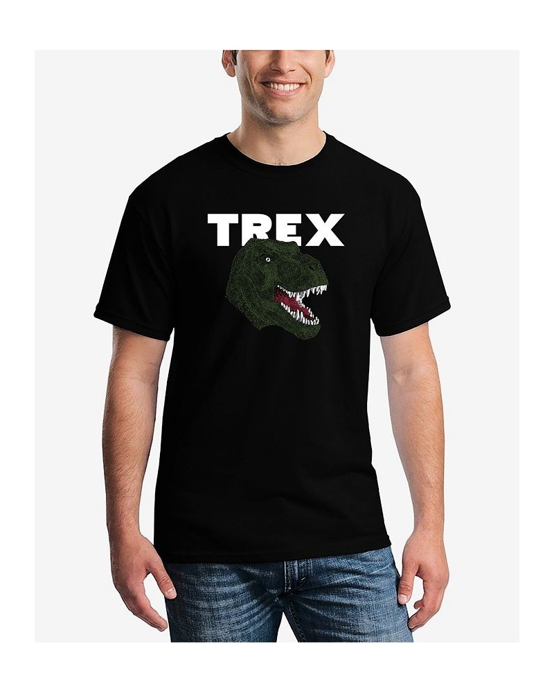 Men's Word Art T-Rex Head T-shirt Black $16.80 T-Shirts