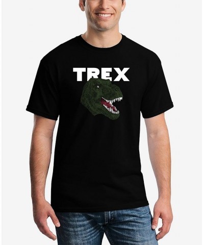 Men's Word Art T-Rex Head T-shirt Black $16.80 T-Shirts