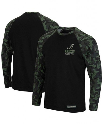 Men's Black Alabama Crimson Tide OHT Military-Inspired Appreciation Camo Raglan Long Sleeve T-shirt $29.49 T-Shirts