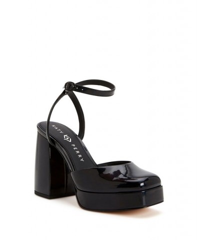 Women's Uplift Platform Ankle Straps Pumps Black $42.57 Shoes