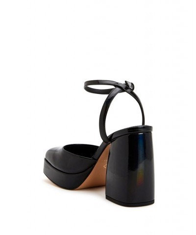 Women's Uplift Platform Ankle Straps Pumps Black $42.57 Shoes