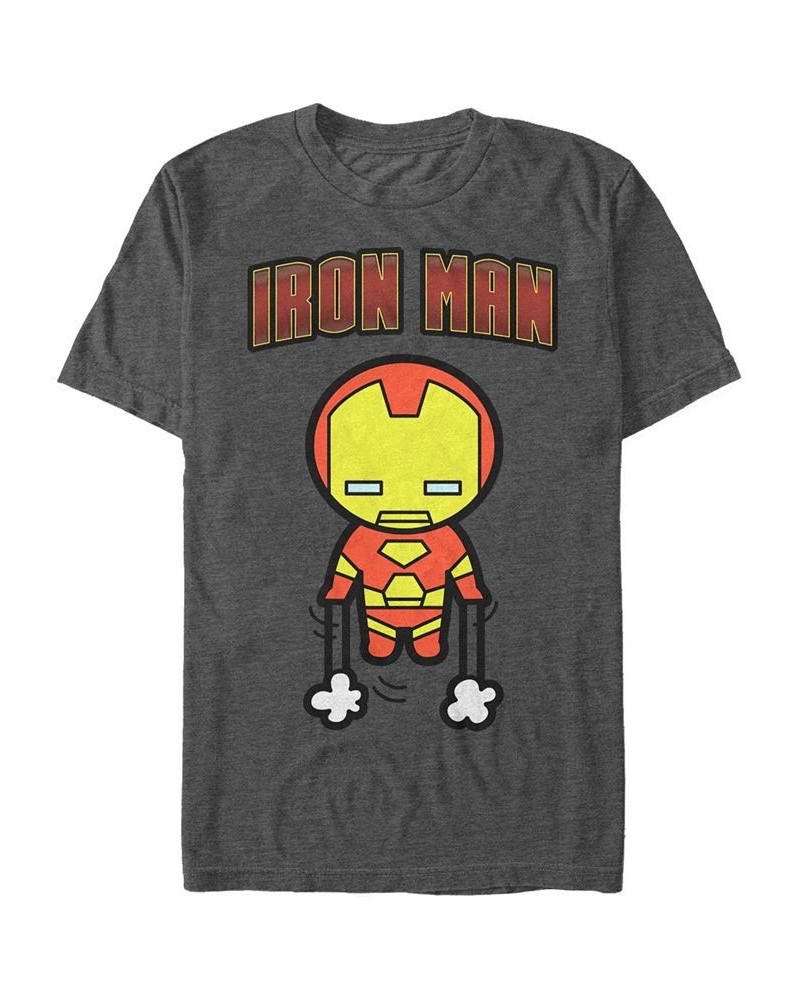 Marvel Men's Comic Collection Kawaii Iron Man Short Sleeve T-Shirt Gray $18.89 T-Shirts