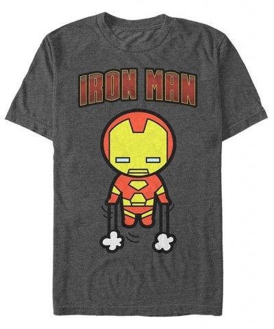 Marvel Men's Comic Collection Kawaii Iron Man Short Sleeve T-Shirt Gray $18.89 T-Shirts