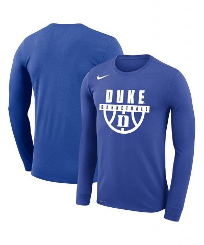 Men's Royal Duke Blue Devils Basketball Drop Legend Long Sleeve Performance T-shirt $24.20 T-Shirts