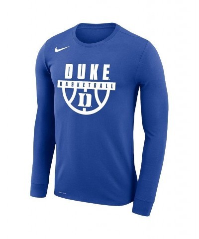 Men's Royal Duke Blue Devils Basketball Drop Legend Long Sleeve Performance T-shirt $24.20 T-Shirts