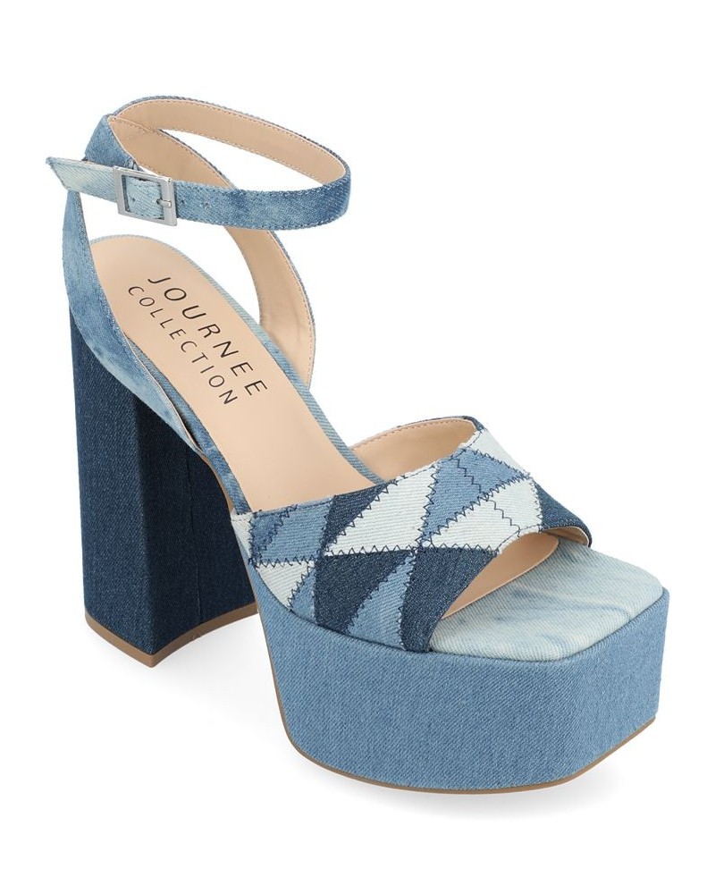 Women's Asherby Platform Sandals Blue $52.00 Shoes