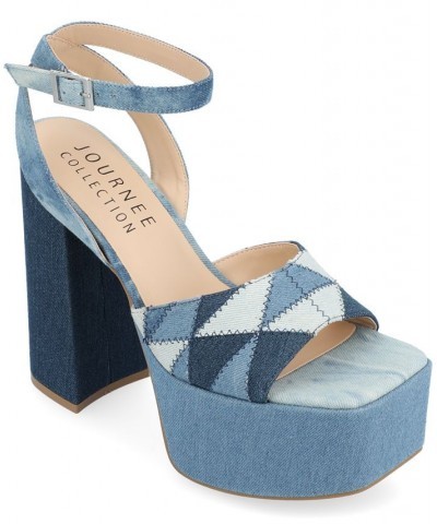 Women's Asherby Platform Sandals Blue $52.00 Shoes