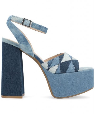 Women's Asherby Platform Sandals Blue $52.00 Shoes