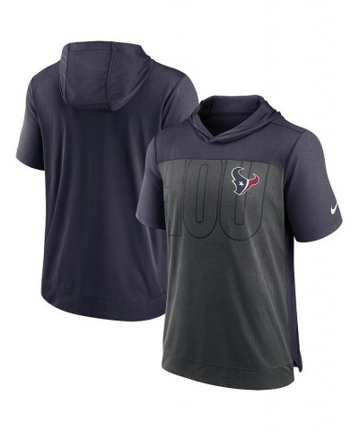 Men's Heather Charcoal, Navy Houston Texans Performance Hoodie T-shirt $37.79 T-Shirts