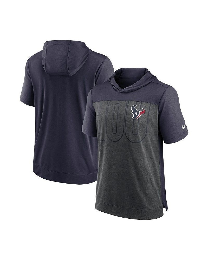 Men's Heather Charcoal, Navy Houston Texans Performance Hoodie T-shirt $37.79 T-Shirts