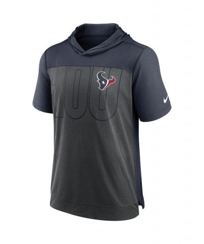 Men's Heather Charcoal, Navy Houston Texans Performance Hoodie T-shirt $37.79 T-Shirts