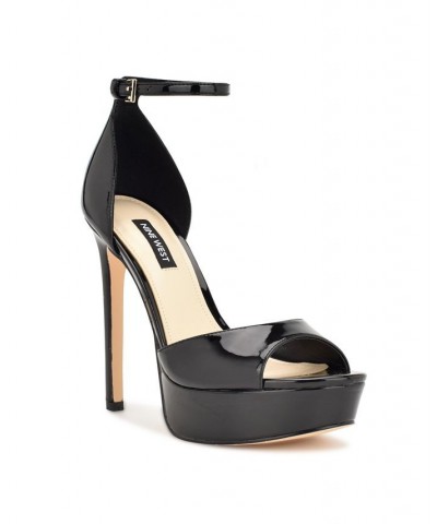 Women's Grilo Stiletto Platform Dress Sandals Black $52.32 Shoes