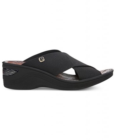 Desire Washable Wedge Slide Sandals Black $31.50 Shoes