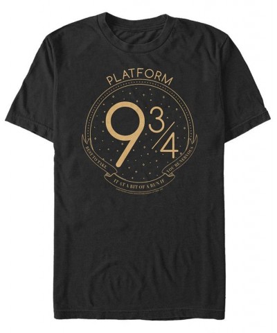 Men's Platform Lineart Short Sleeve Crew T-shirt Black $17.50 T-Shirts