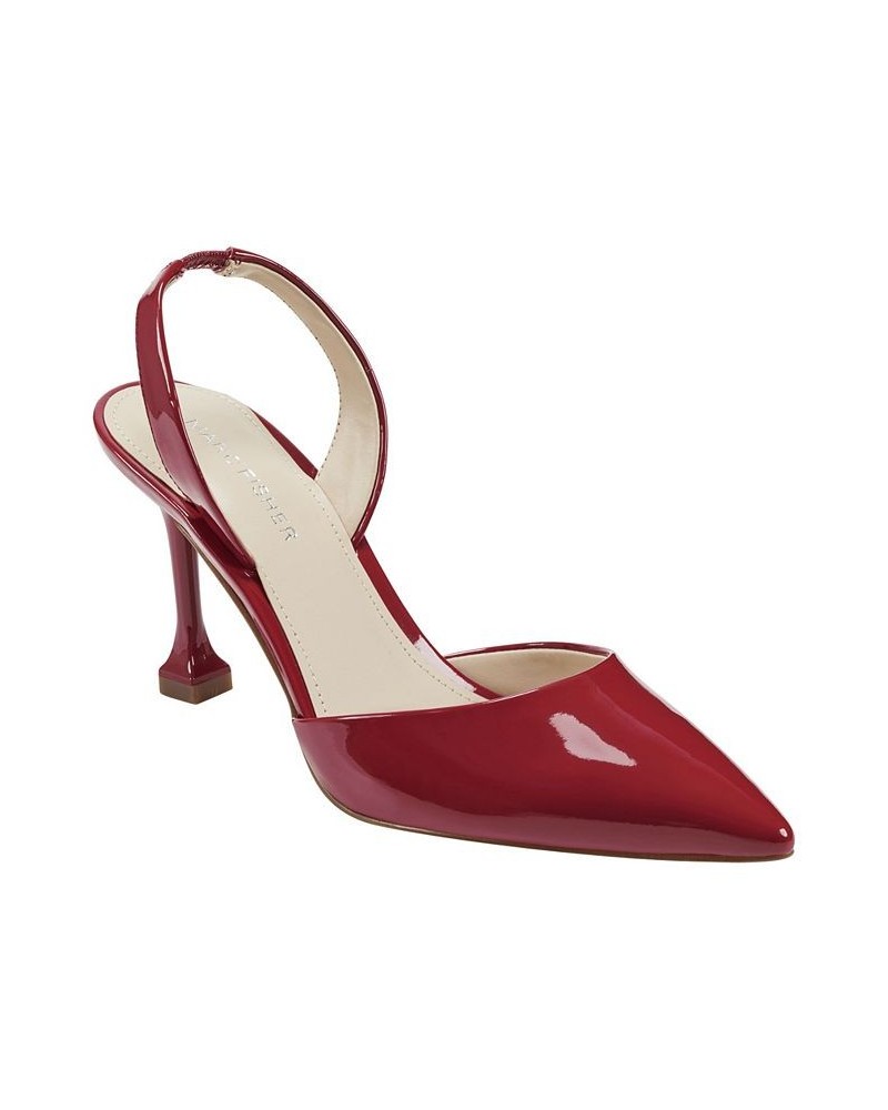 Women's Hadya Pointy Toe Stiletto Dress Pumps Red $46.53 Shoes