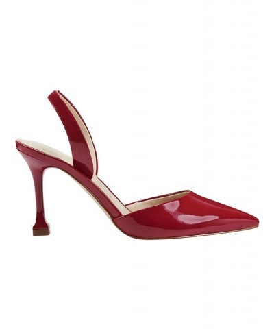 Women's Hadya Pointy Toe Stiletto Dress Pumps Red $46.53 Shoes