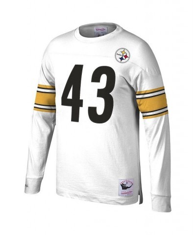 Men's Troy Polamalu White Pittsburgh Steelers 2007 Retired Player Name and Number Long Sleeve T-shirt $55.20 T-Shirts