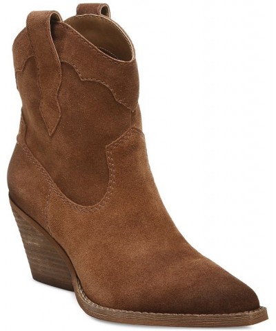 Women's Roslyn Western Booties Brown $72.67 Shoes