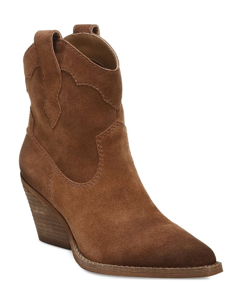 Women's Roslyn Western Booties Brown $72.67 Shoes