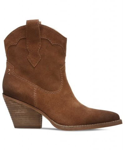 Women's Roslyn Western Booties Brown $72.67 Shoes