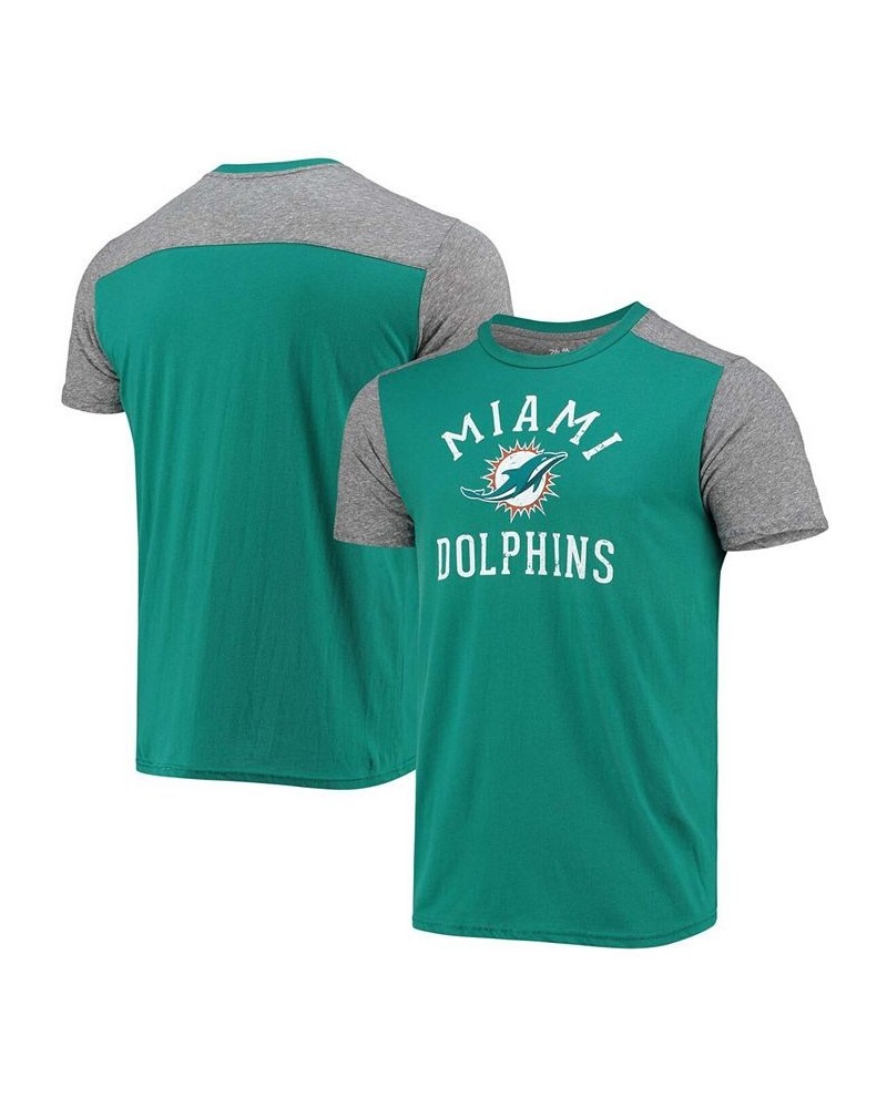 Men's Aqua, Gray Miami Dolphins Field Goal Slub T-shirt $28.59 T-Shirts