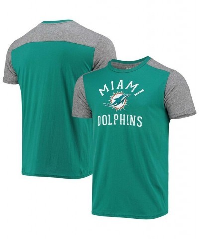 Men's Aqua, Gray Miami Dolphins Field Goal Slub T-shirt $28.59 T-Shirts